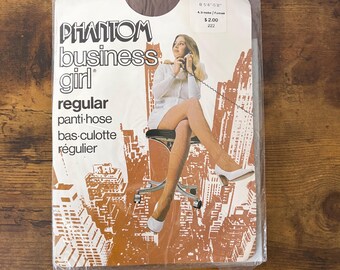 1970s Vintage Pantyhose, Unopened, (fits 5'4" - 5'8"), Smoke Nylon Hosiery, (USA - TARIFF FREE)