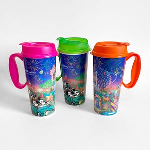 Disney World Rapid Refill Mug with Handle & Lid Cup Whirley Travel Mug Disney Refillable Mug Collectible Disney Park Souvenir, Collectible