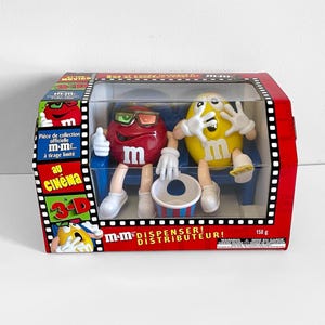 1990s Vintage M&M&#39;s Dual Character Candy Dispenser, MM Candy Dispenser At the Movies, Limited Edition Collect, (New, Old Stock)