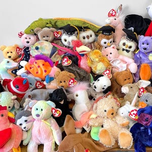 Vintage TY Beanie Babies Retired Collectibles, Some with TAG Wear, Some with Canada Tush Tag, 90s Vintage Toy, Free shipping on All Orders