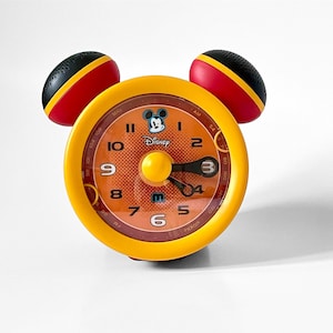Vintage Disney Mickey Mouse Alarm Clock Radio with Alarm & light, Disney Collectible, (Battery Operated)