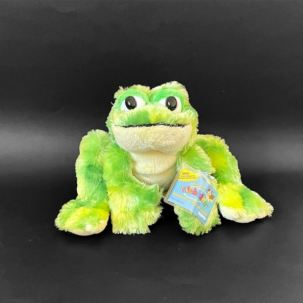 WEBKINZ Frog Plush Tie Dye Frog HM 162 // New with Sealed Code, Ganz Stuffed animal Frog lover Gift Children Toy Woodland themed Jungle