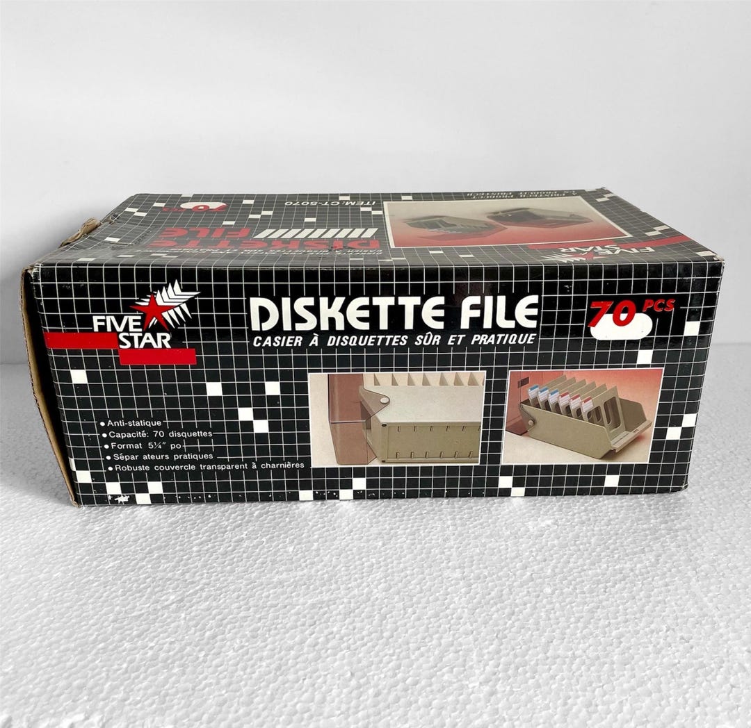 Rare Vintage Floppy Disk Storage Box Lockable With Keys, 5.25