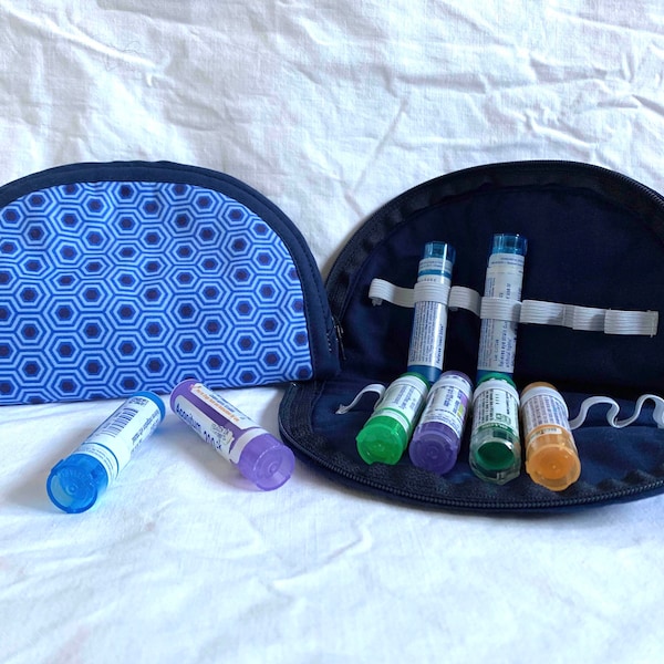Bolsa con cremallera y forro de protección EMF para 14 remedios homeopáticos