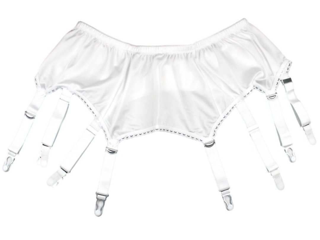 Nancies Intimates ' Claire ' White Lycra Garter Belt With 8 Suspenders