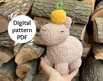 Capybara Crochet Plush Pattern, Capybara Amigurumi Crochet Pattern, PDF + Printable friendly version