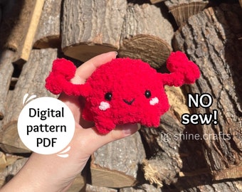 No Sew Crab Crochet Pattern, Amigurumi Crab Crochet, Market prep, PDF + Printable friendly version