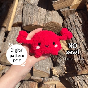 No Sew Crab Crochet Pattern: Amigurumi Plushie (PDF)