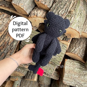 Dragon Crochet Plush Pattern, Dragon Amigurumi Crochet Pattern, PDF + Printable Friendly Version
