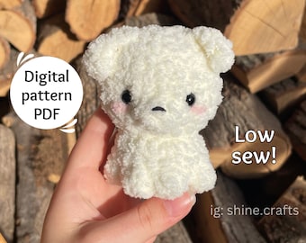 Low Sew, Bear and Puppy Crochet Plush Pattern, Amigurumi Bear Dog Crochet, PDF + Printable friendly version