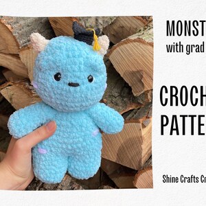 Blue Monster Crochet Pattern, Monster Amigurumi Pattern, PDF Printable ...