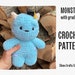 Blue Monster Crochet Pattern, Monster Amigurumi Pattern, PDF Printable ...