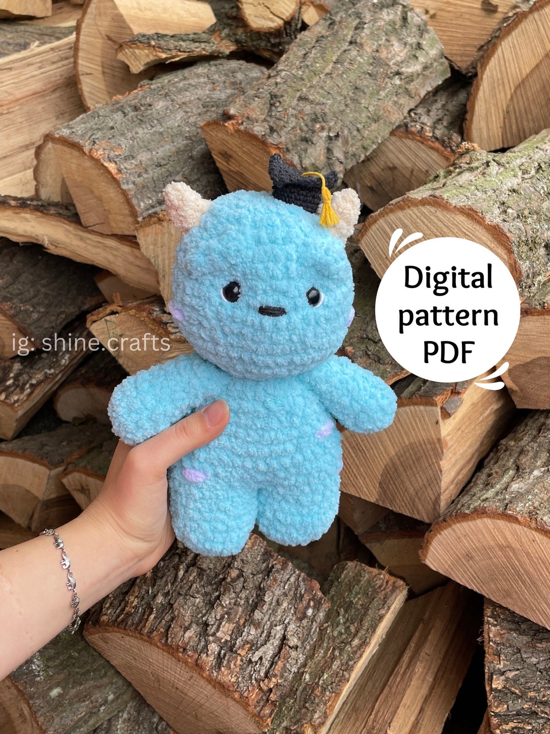 Blue Monster Crochet Pattern, Monster Amigurumi Pattern, PDF Printable ...