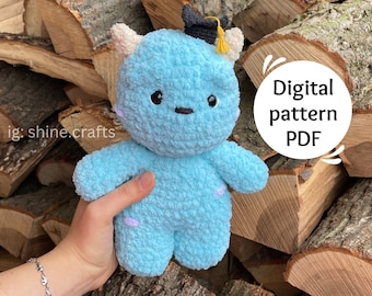 Blue Monster Amigurumi Crochet Pattern (PDF)
