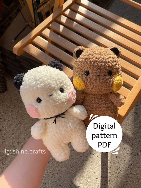 Bear Buddies Crochet Plush Pattern, Amigurumi (PDF Pattern)