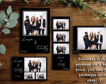 Minimalist Wedding Photo Booth Template Package, Easily Editable and Downloadable Graphic Design