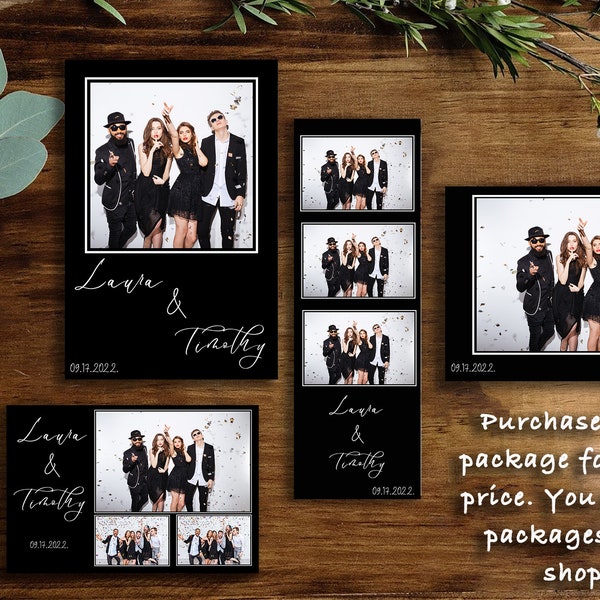 Minimalist Wedding Photo Booth Template Package, Easily Editable and Downloadable Graphic Design