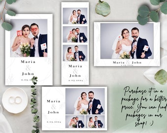 Minimalist Wedding Photo Booth Template Package, Easily Editable and Downloadable Graphic Design