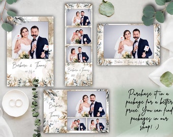 Floral Wedding Photo Booth Template Package, Easily Editable and Downloadable Graphic Design