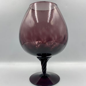 Italian claret/plum coloured glass oversized brandy balloon from the 1970s