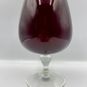 Empoli Italy red glass oversized brandy balloon from the 1970s