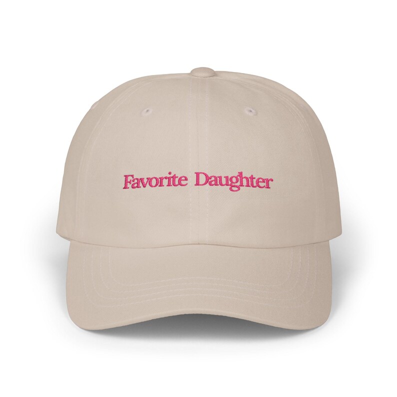 Favorite Daughter Dad Cap | Embroidered Pink Script Baseball Hat image 2