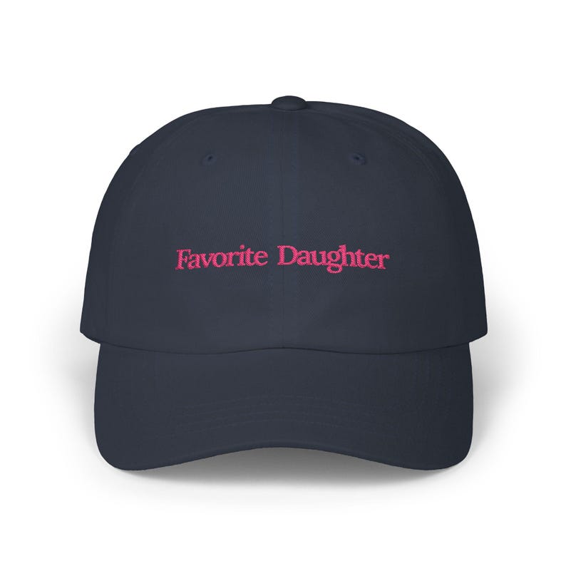 Favorite Daughter Dad Cap | Embroidered Pink Script Baseball Hat image 4