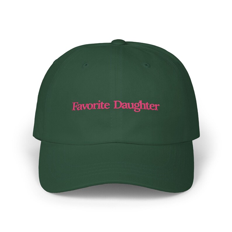 Favorite Daughter Dad Cap | Embroidered Pink Script Baseball Hat image 3