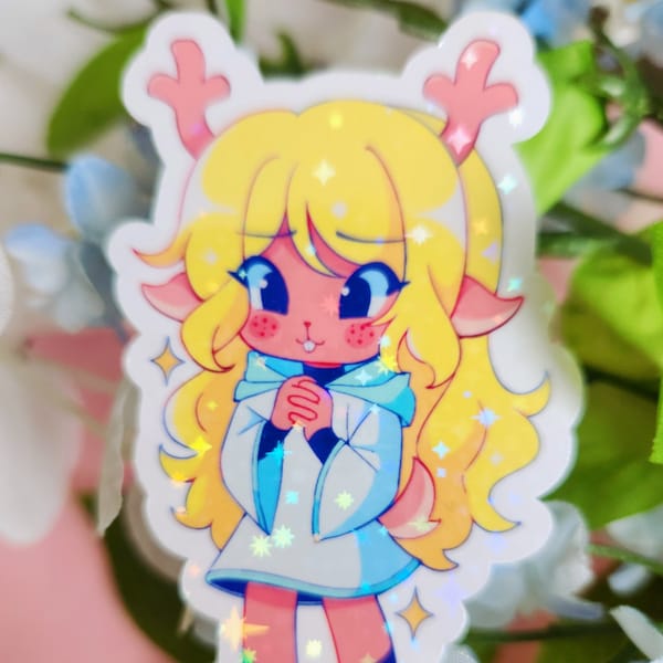 Noelle Holiday Sparkly Sticker (DELTARUNE)