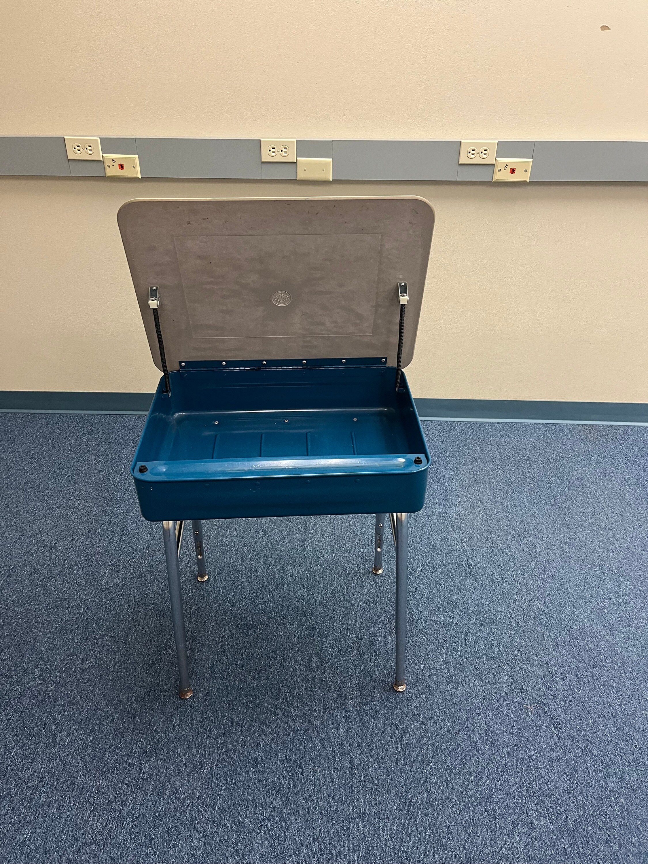 Blue Lift Top School Desk Etsy
