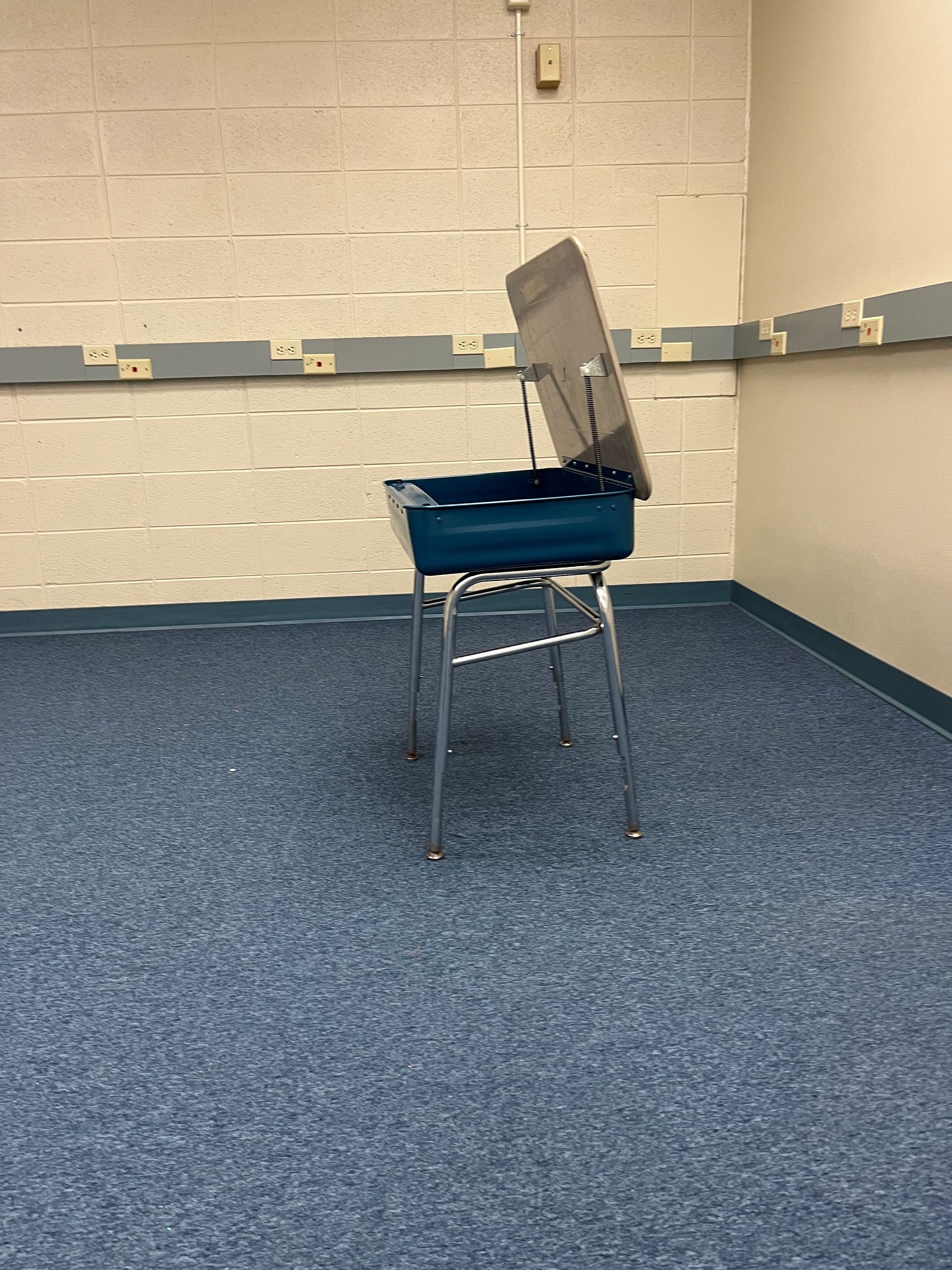 Blue Lift Top School Desk Etsy