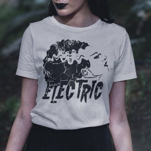 Electric Bride of Frankenstein T-Shirt: Gothic Halloween Theme