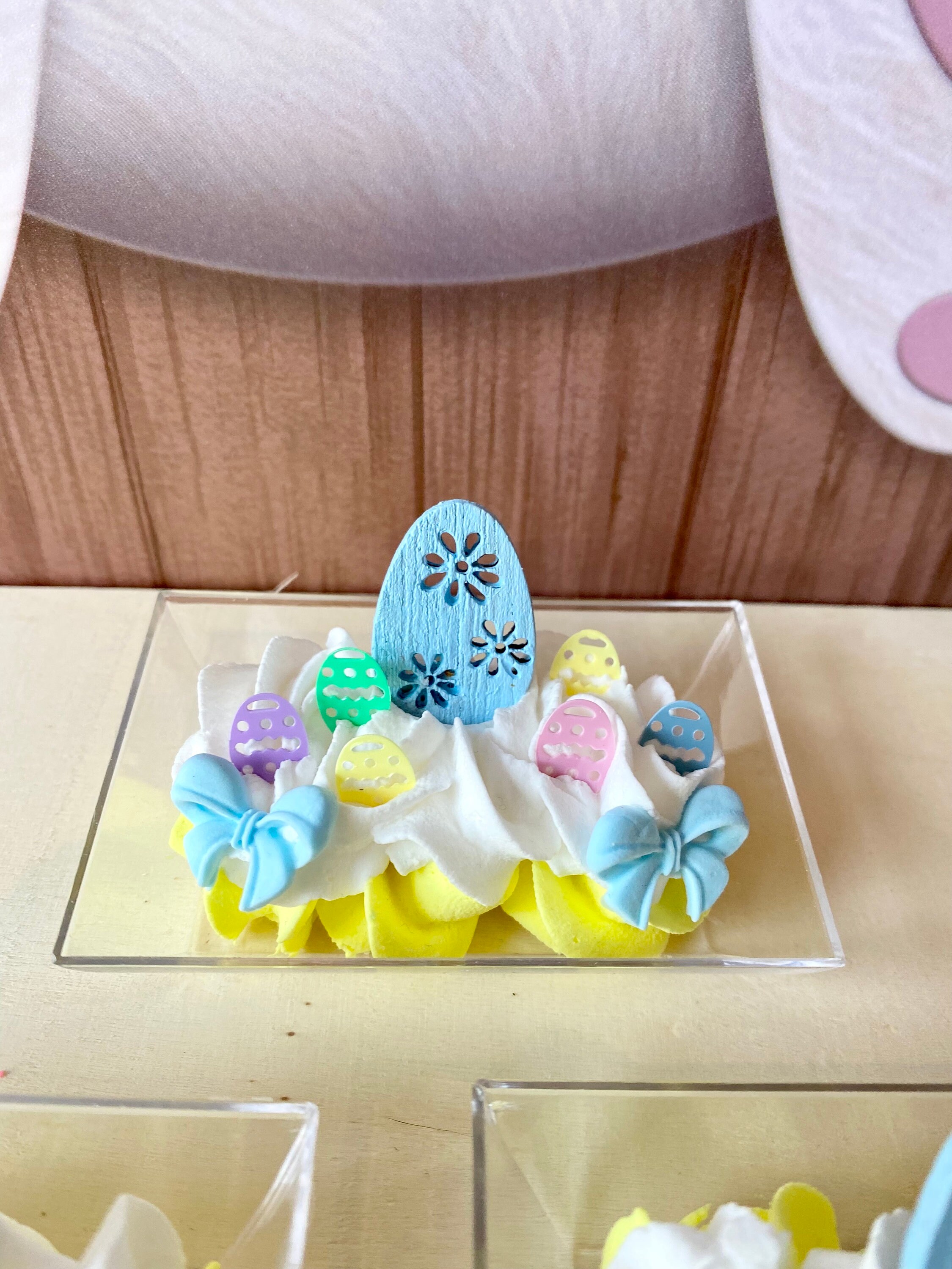 Easter decor, Easter decorations, fake bakes, pastel Easter, Easter eggs, tiered tray decor, handmade, Easter ornaments