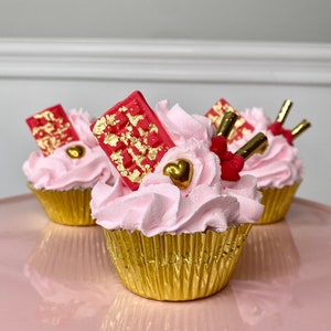 Fake cup cake, faux cup cake, faux food, pretend cupcake, fake bakes, valentines decor, fake dessert, photo prop, food prop, tiered tray