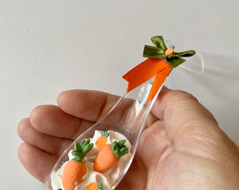 Easter/spring spoon decor, Easter decorations, fake bakes, Easter carrot, rabbit decor, tiered tray decor, handmade, Easter ornaments