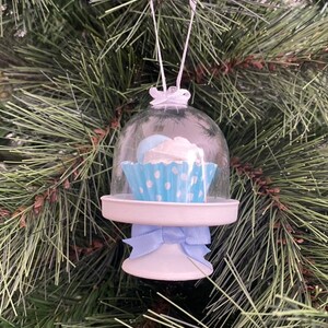 Mini Cupcake Ornament: Pastel Tiered Tray Decor, Shabby Chic