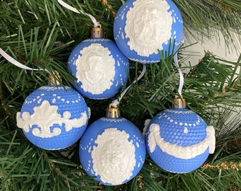 ウェッジウッド ジャスパーウェア ブルー そりに乗るサンタ クリスマス