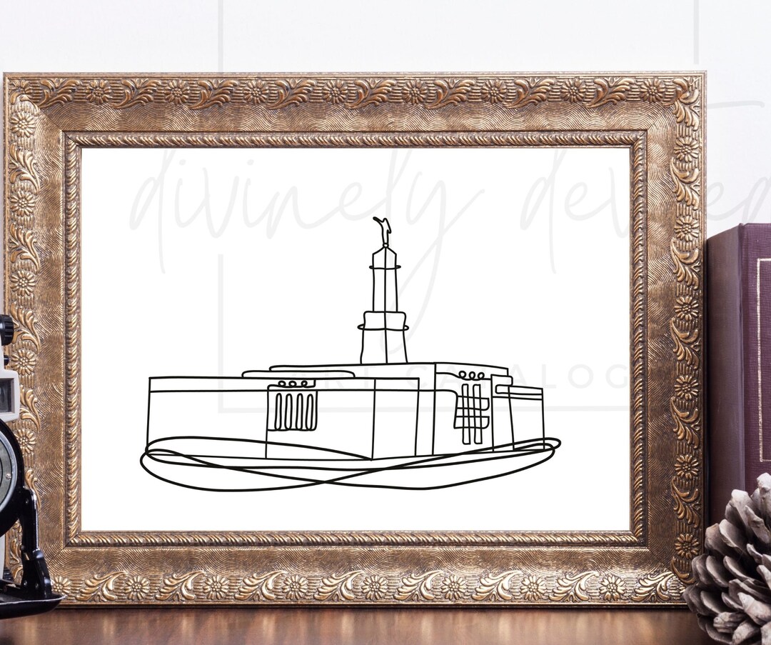 LDS Temple Drawing One Line Drawing Monticello Utah Temple Wedding ...