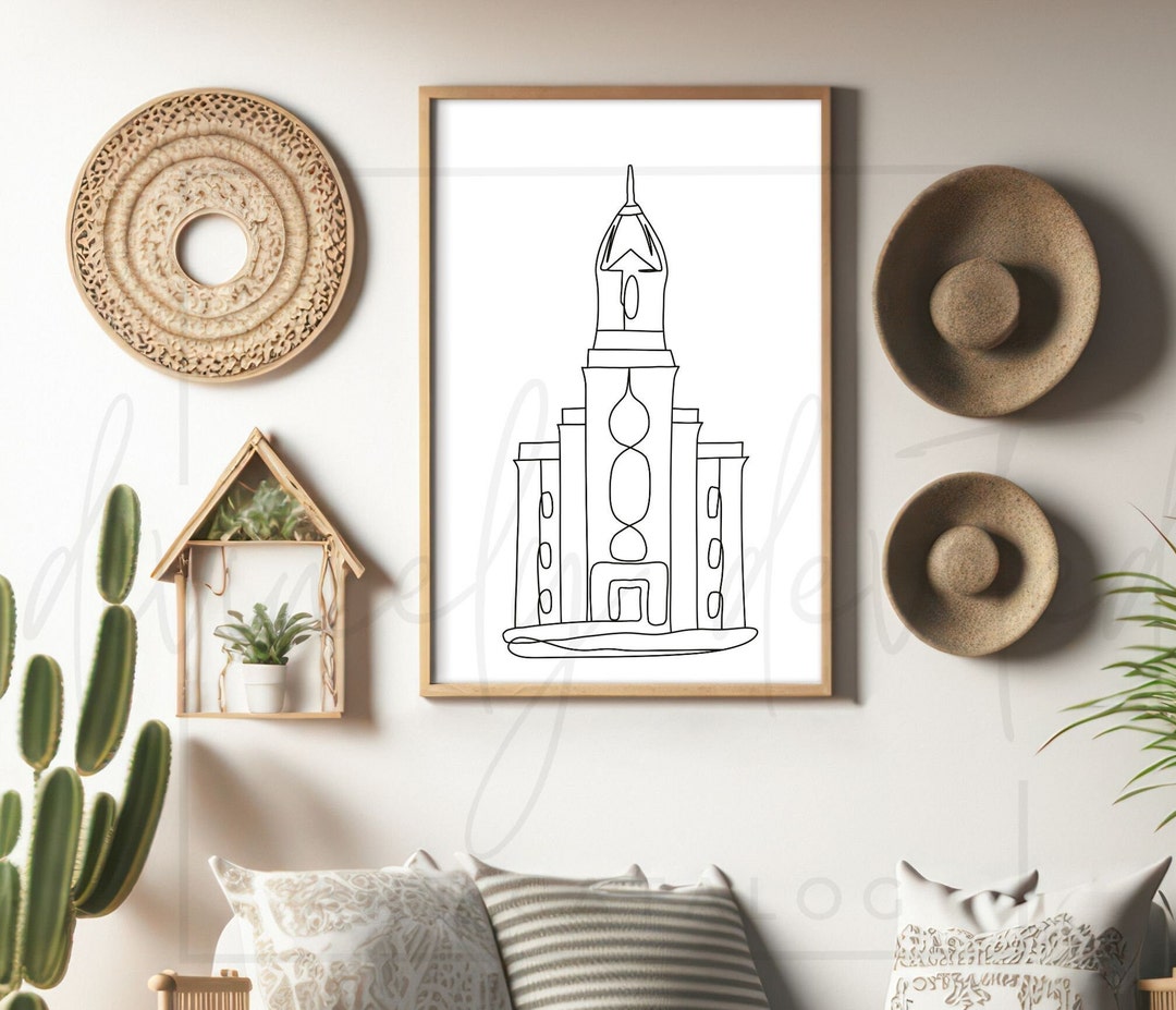 LDS Temple Drawing One Line Drawing Cedar City Utah Temple Wedding ...