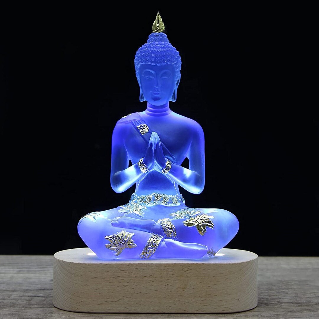 Buddha Statue With LED Light Transparent Sculpture Ornaments Etsy