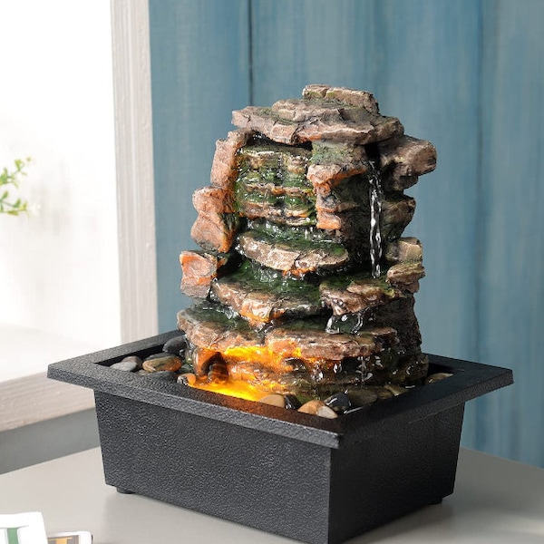 Tabletop Waterfall Fountain Etsy