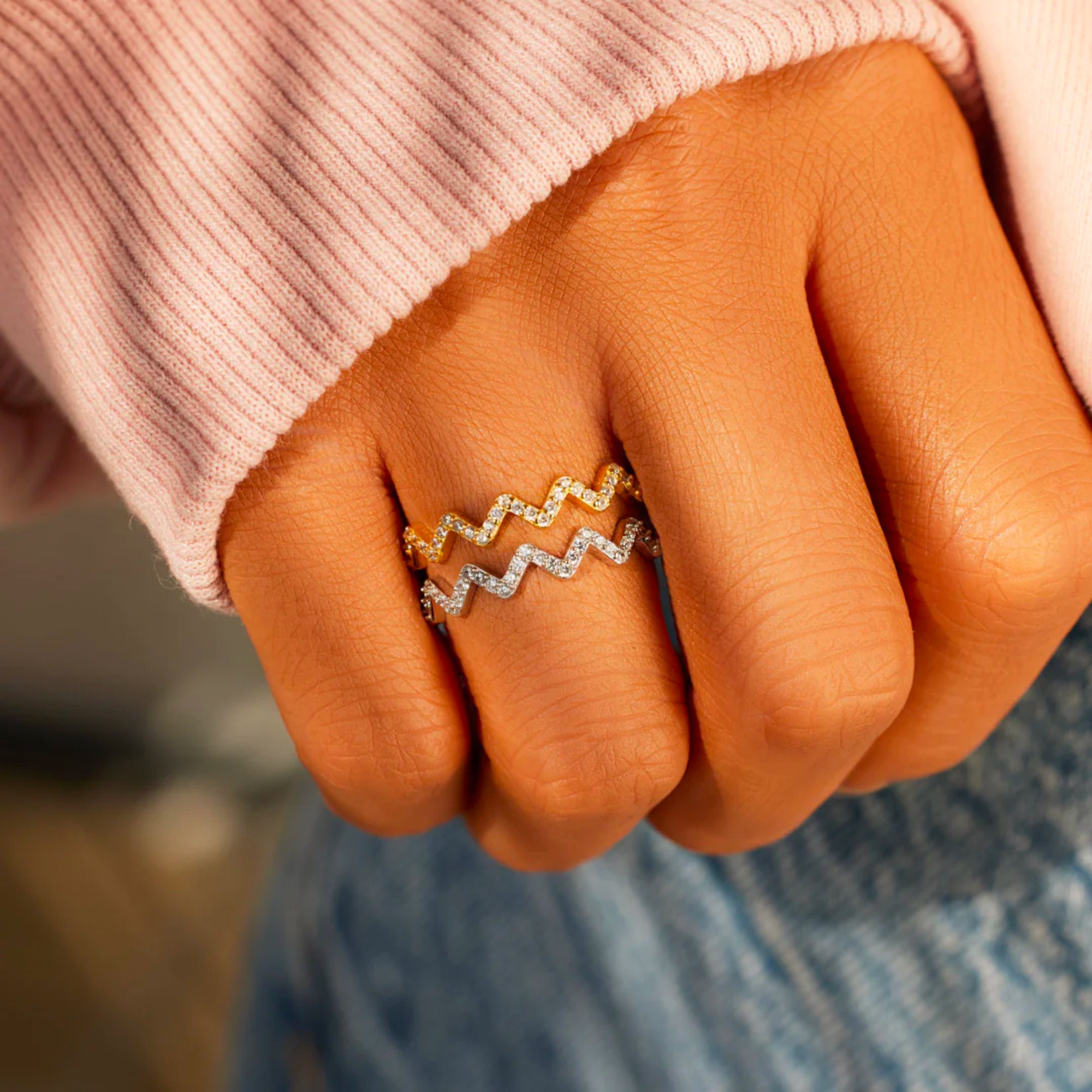 Pandora zigzag ring gold deals