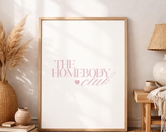 The Homebody Club-poster, trendy afdrukbare muurkunst, digitale download