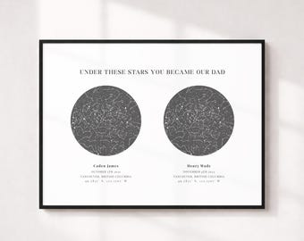 The Night You Became My Dad Custom Night Sky Poster, Father's Day Gift, Star Map Print