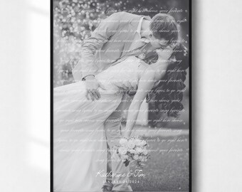 Aangepaste afdruk bruiloftslied, jubileumcadeau eerste danstekst (digitale download)