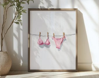 Retro Bikini Print, Trendy Girly Wall Art (Digital Download)