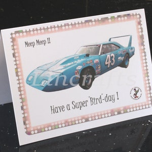 Geburtstagskarte für Männer, Roadrunner American Car Grußkarte, Hot Rod Custom Car Drag Racer, Fine Art Wall Decor für Man Cave, Dad, Son,