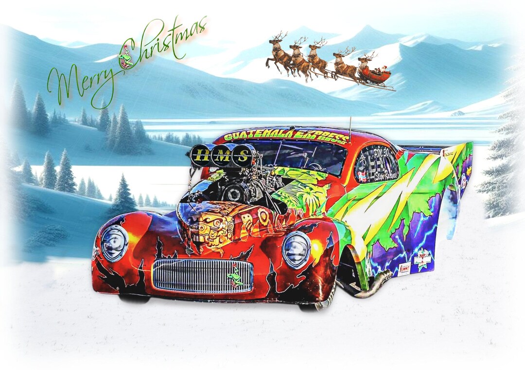 Race Car Christmas Card Guatemala Express Ideal for Drag Racing Lover ...