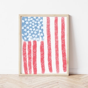 American Flag Printable - 4th of July Decor - Fourth of July Decorations - Fourth of July Printable Wall Art - Digital Download