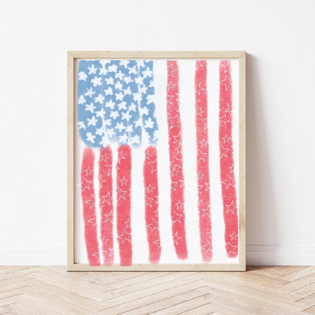 American Flag Printable - 4th of July Decor - Fourth of July ...